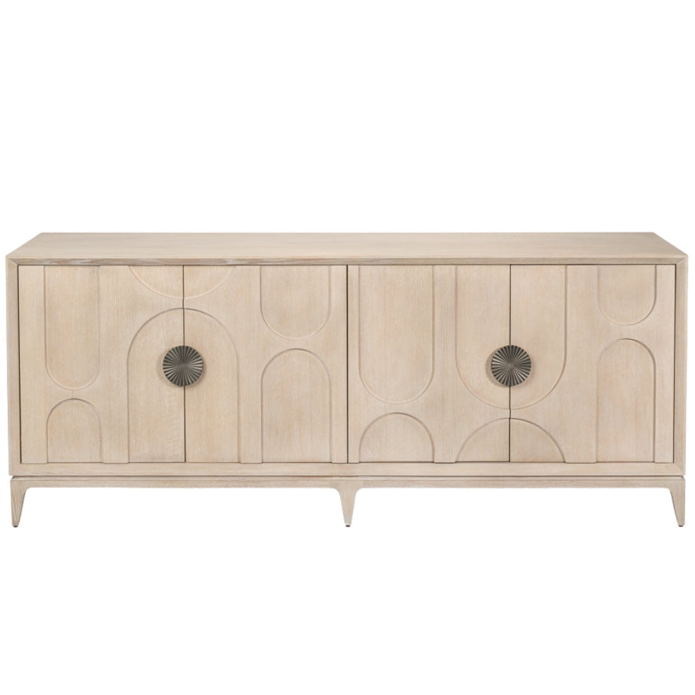 Sculpted Modern Oak Credenza