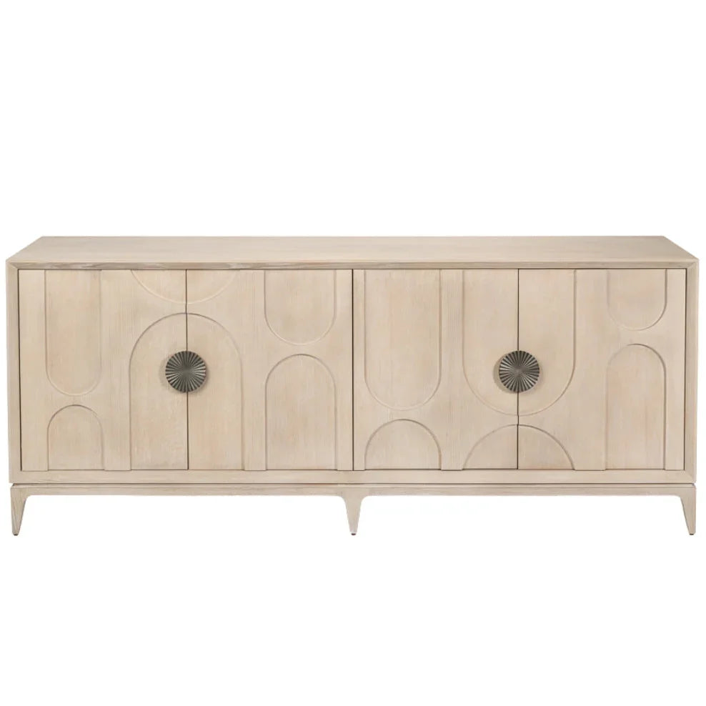Sculpted Modern Oak Credenza