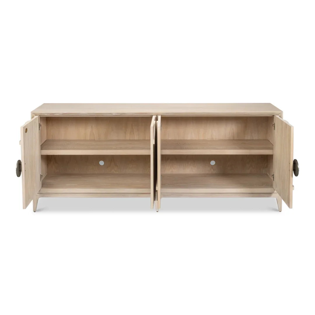 Sculpted Modern Oak Credenza
