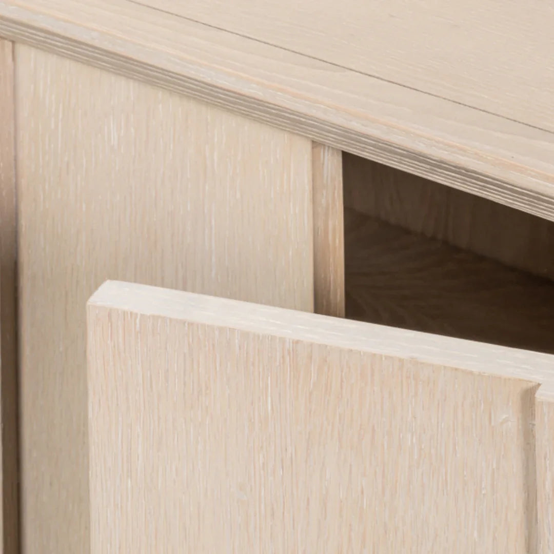 Sculpted Modern Oak Credenza