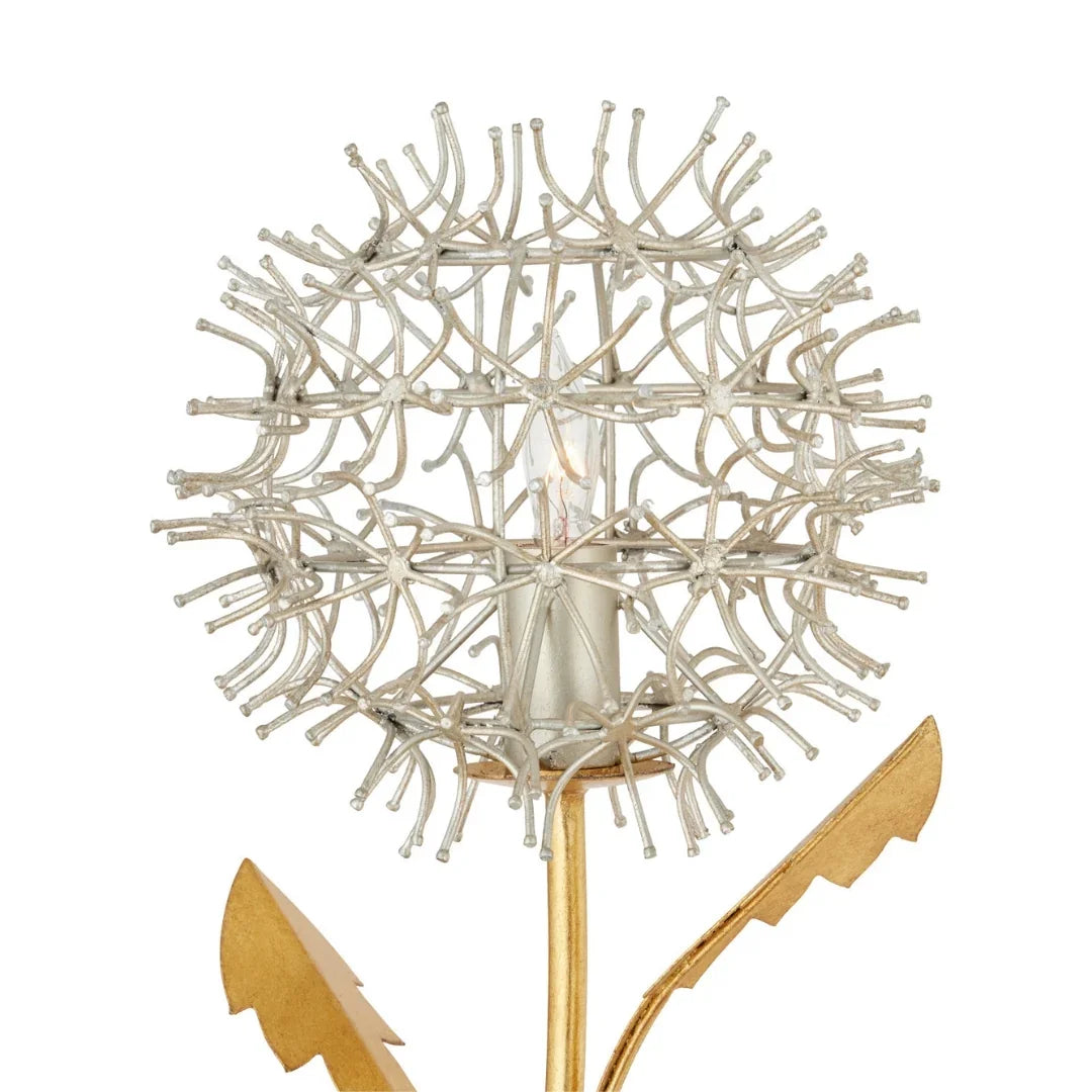 Wish Flower Silver and Gold Wall Sconce
