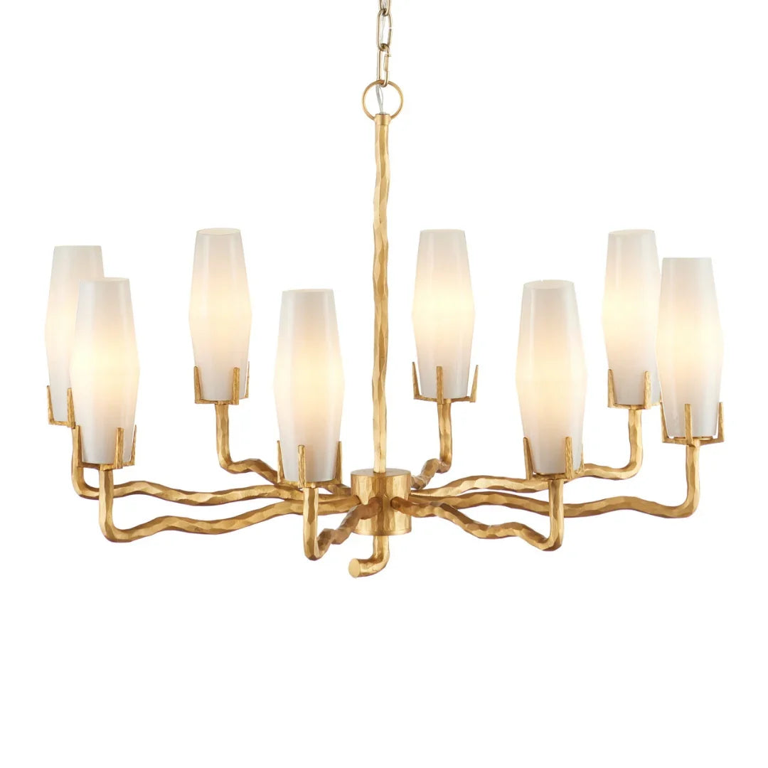 Sculptural Prong Glass Chandelier