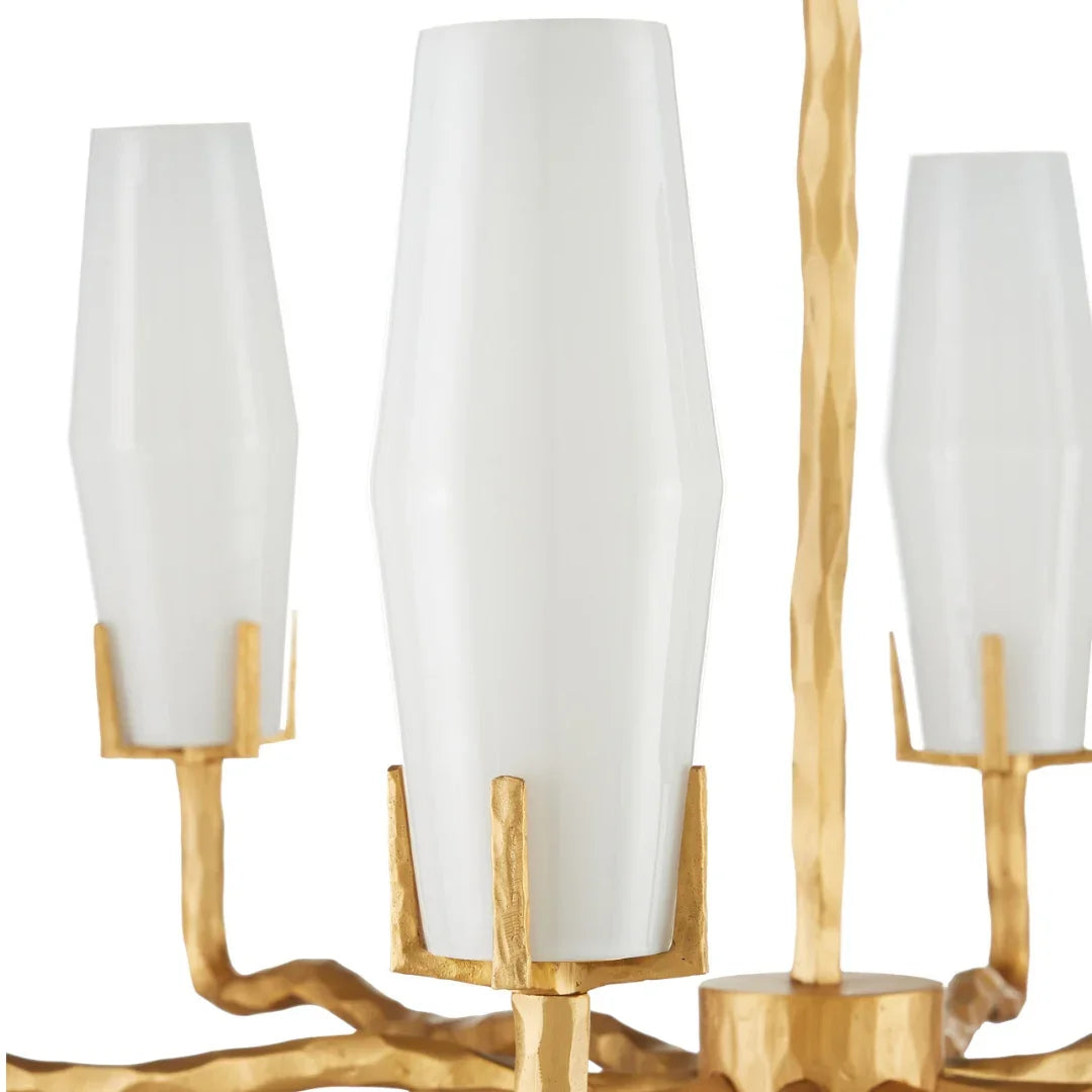 Sculptural Prong Glass Chandelier