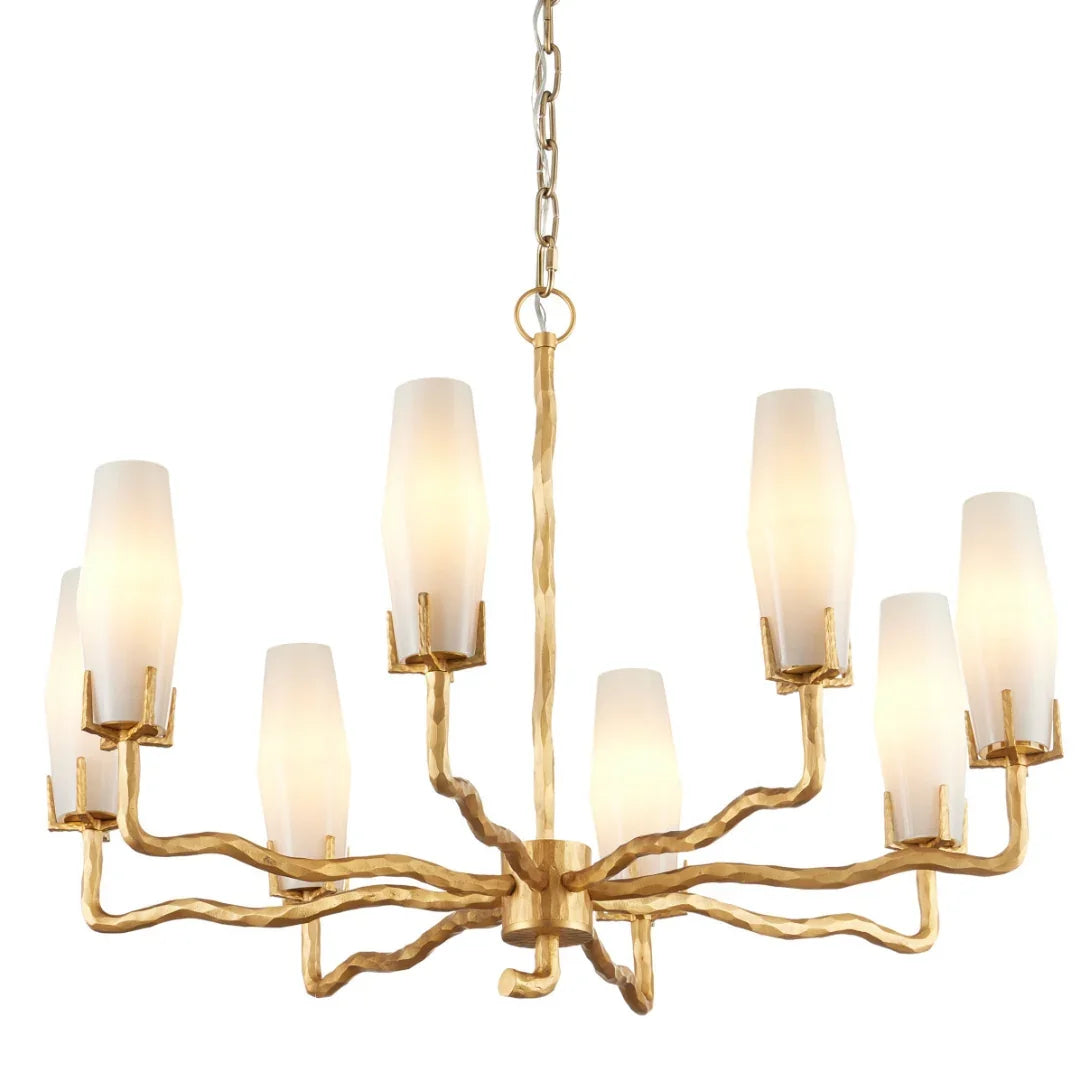 Sculptural Prong Glass Chandelier