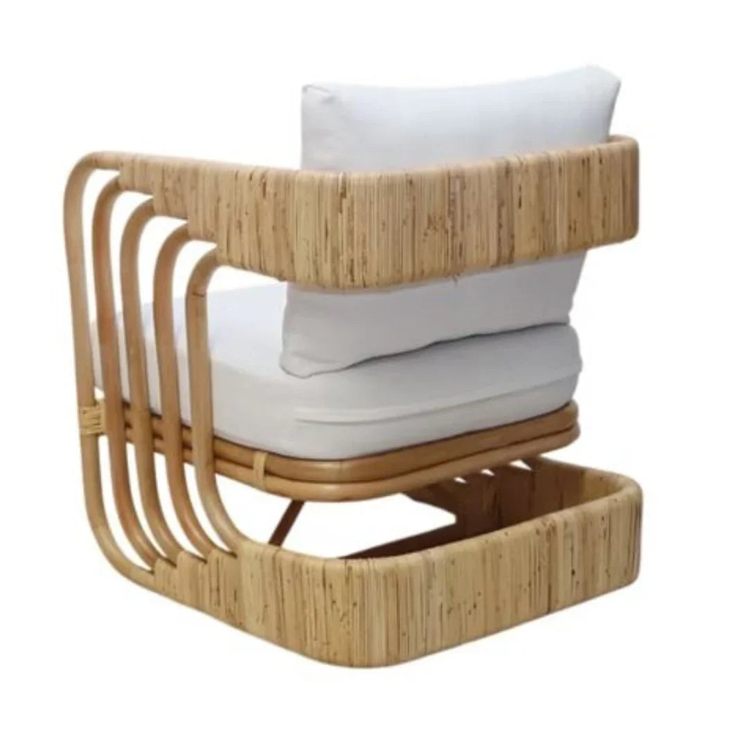 Sculptural Rattan Lounge Chair