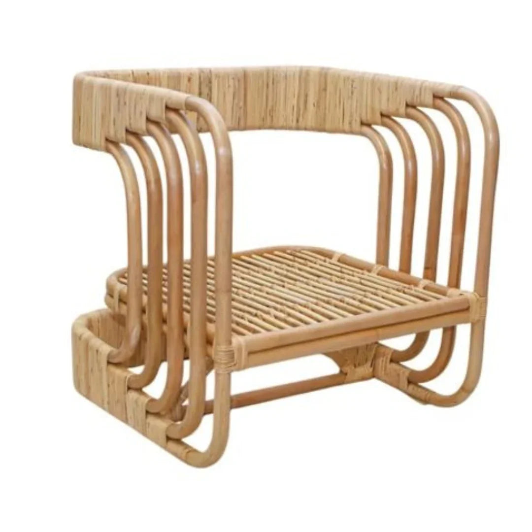 Sculptural Rattan Lounge Chair