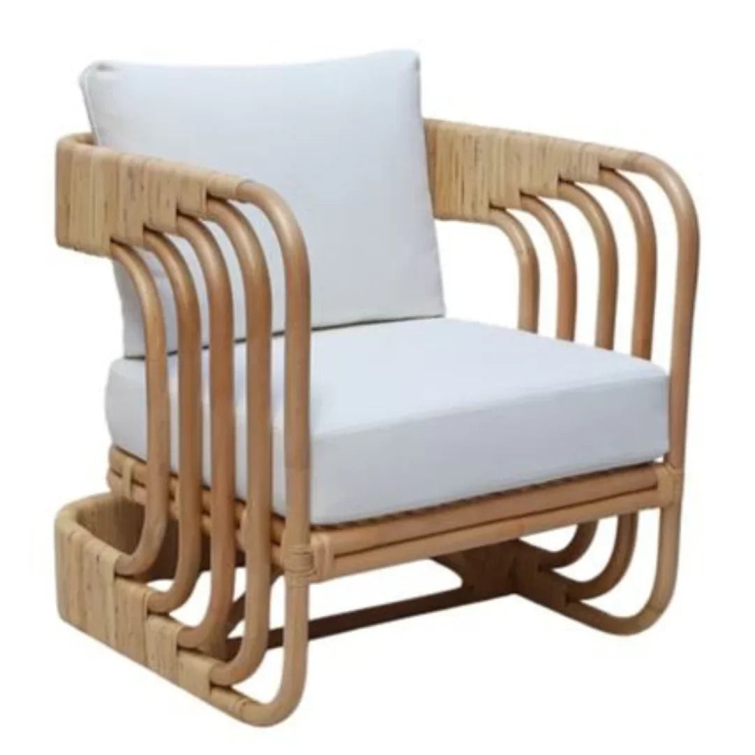 Sculptural Rattan Lounge Chair