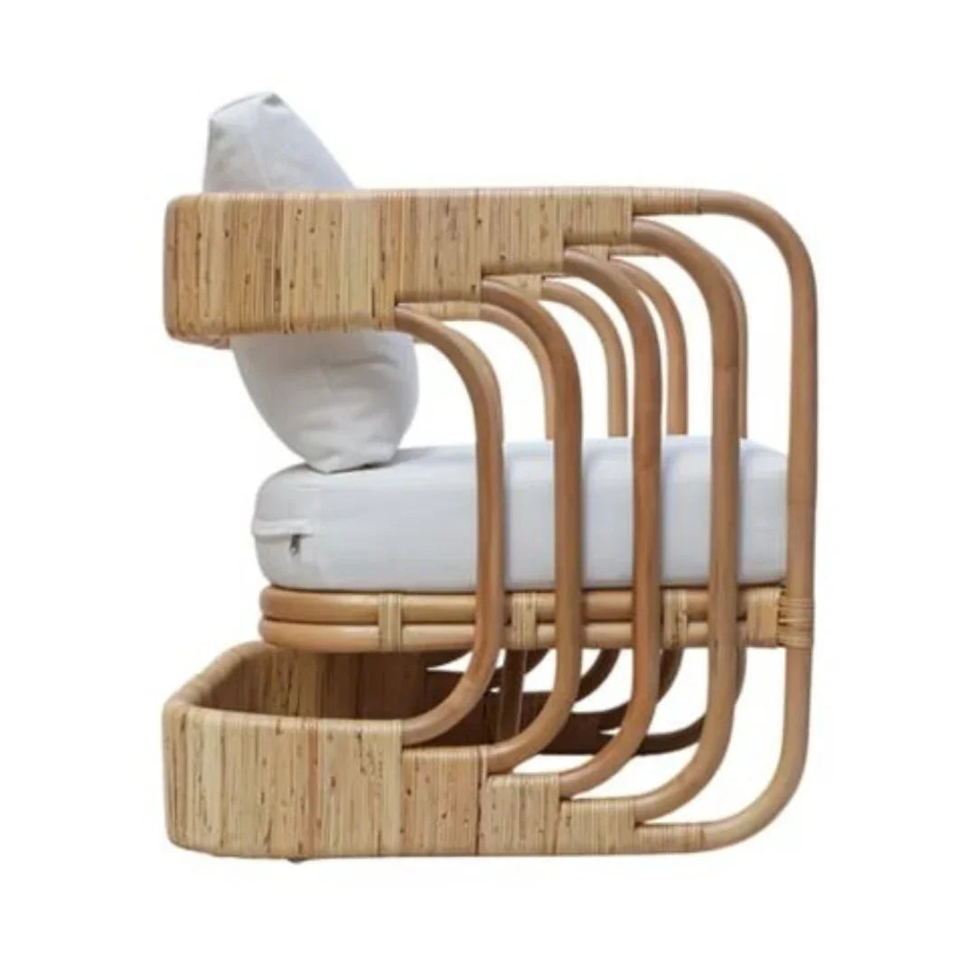 Sculptural Rattan Lounge Chair