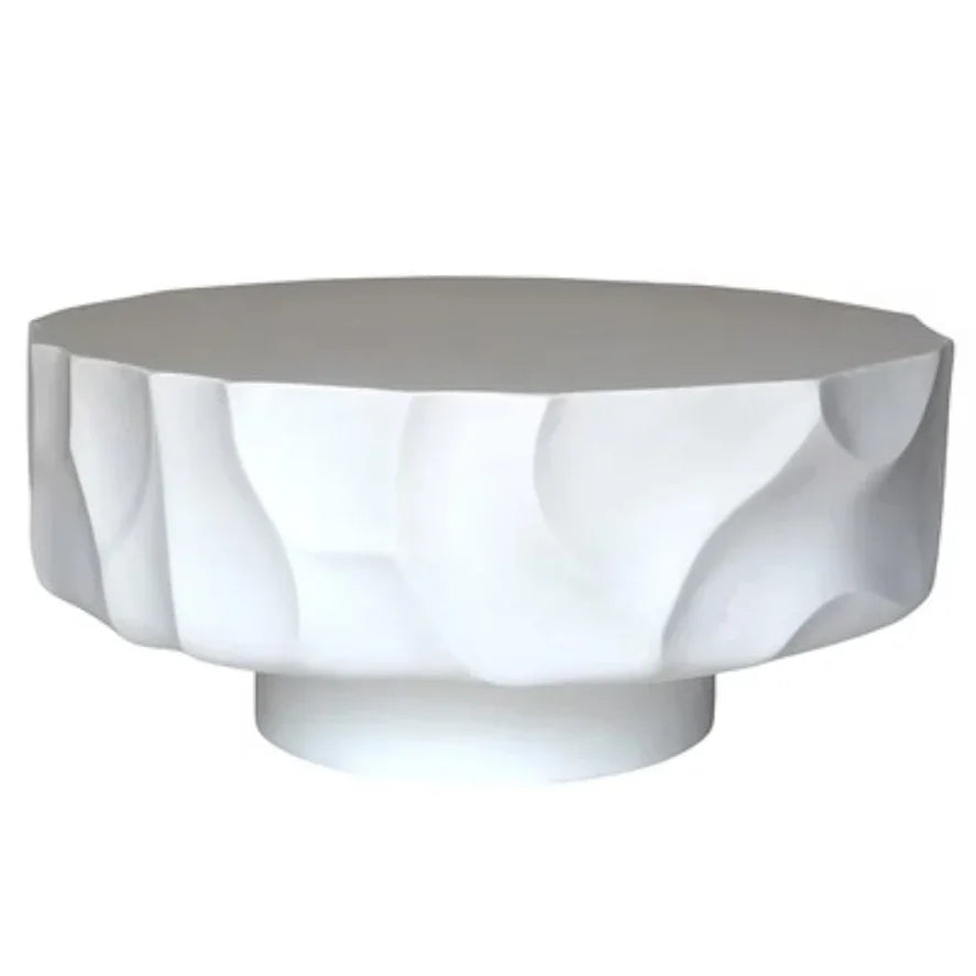 Sculptural Round Concrete Patio Coffee Table
