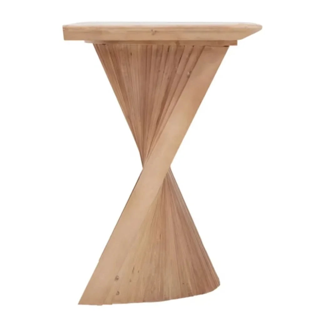 Sculptural Fluted Wood Console Table