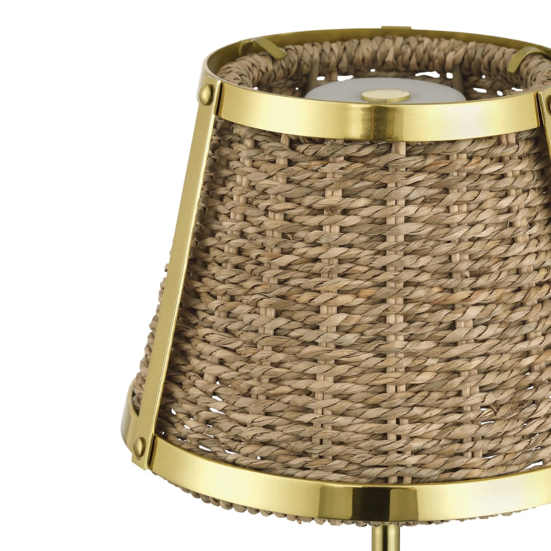 Seagrass and Brass Cordless Accent Lamp