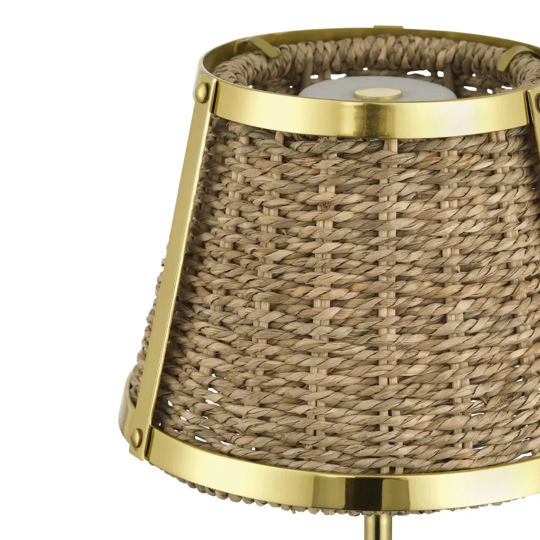 Seagrass and Brass Cordless Accent Lamp
