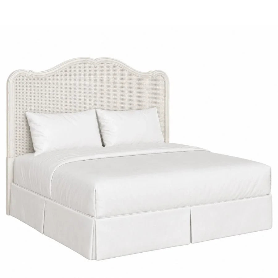 White French Country Curvy Cane Headboard