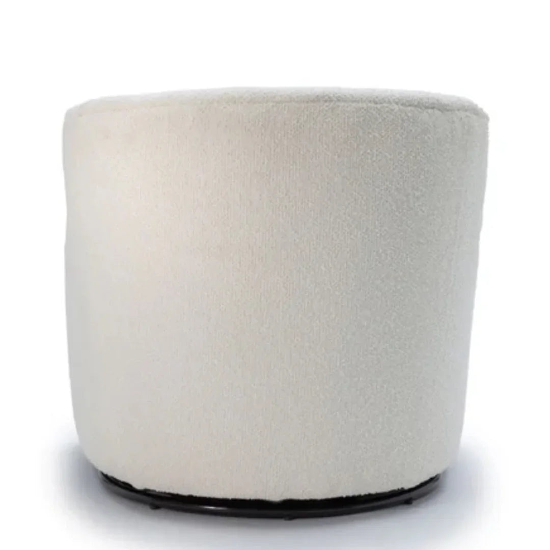 Modern Boucle Swivel Barrel Chair in Performance Fabric