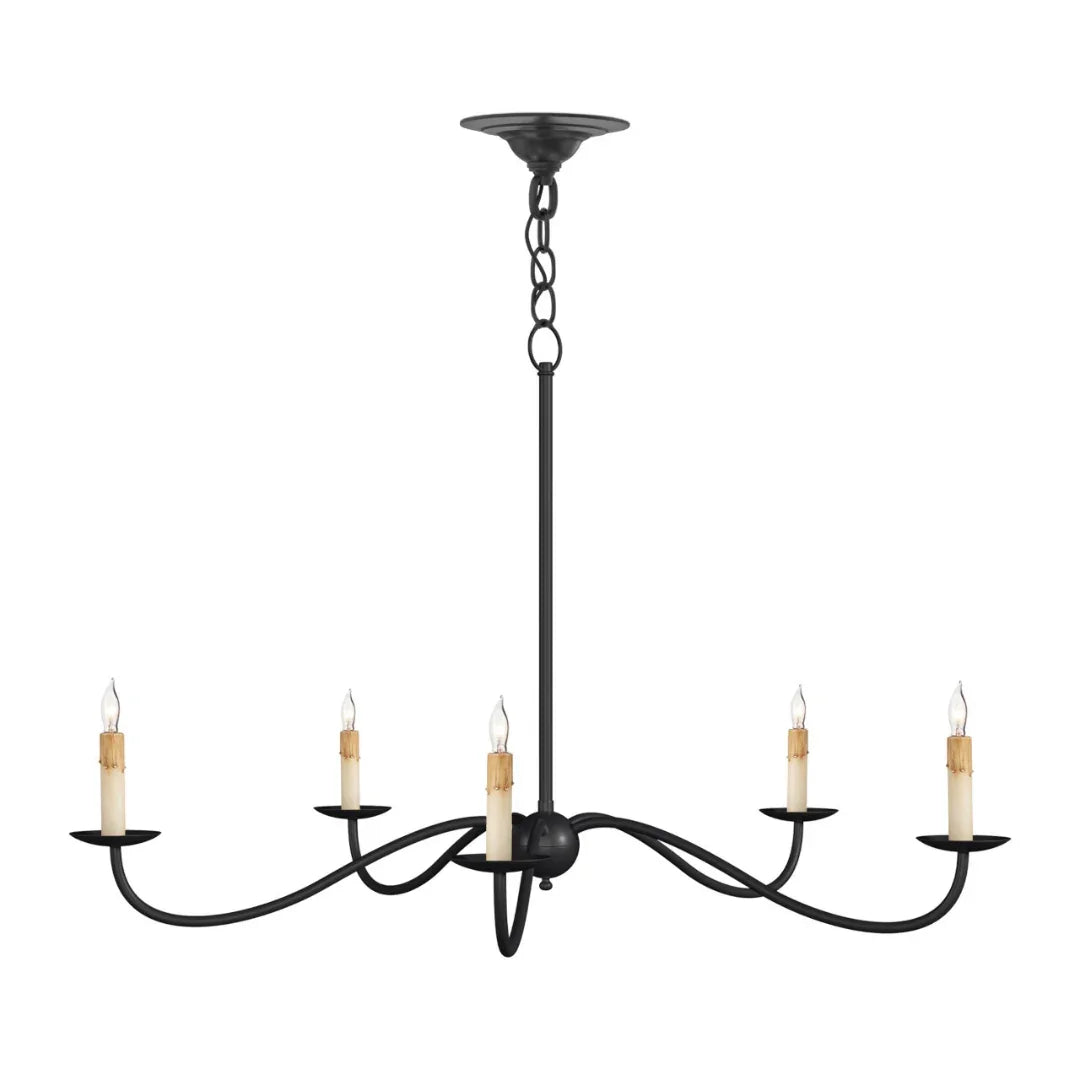 Slender Line Saxon Black Chandelier