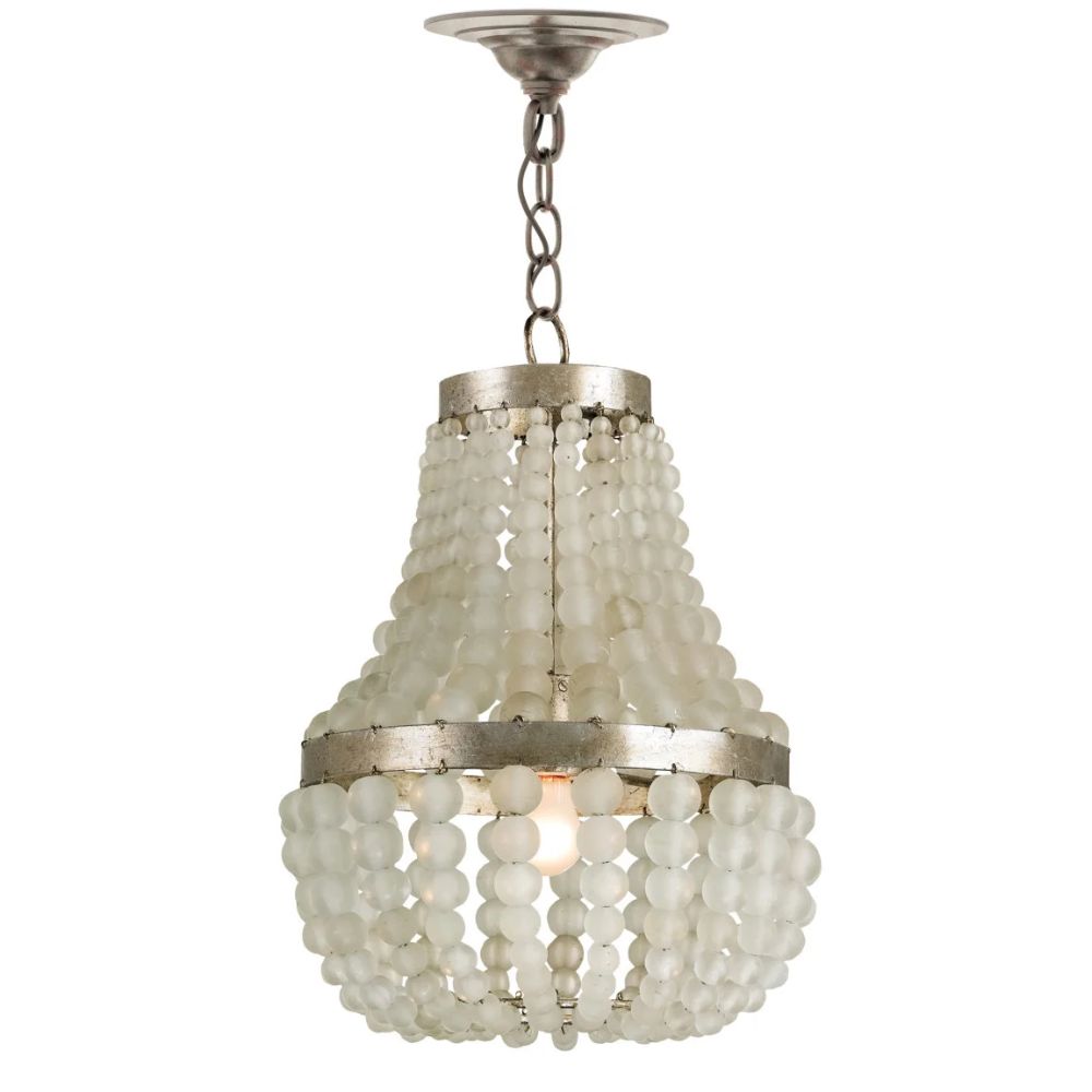 Small Chanteuse White Beaded Chandelier