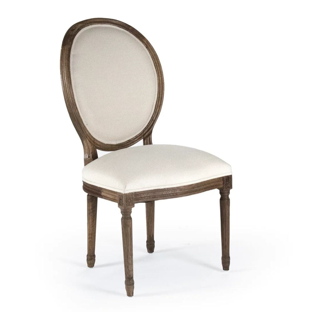 Smokey Wood Medallion Louis Side Chair
