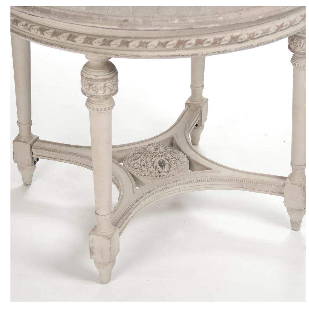 Solange Antique White Gustavian Accent Table