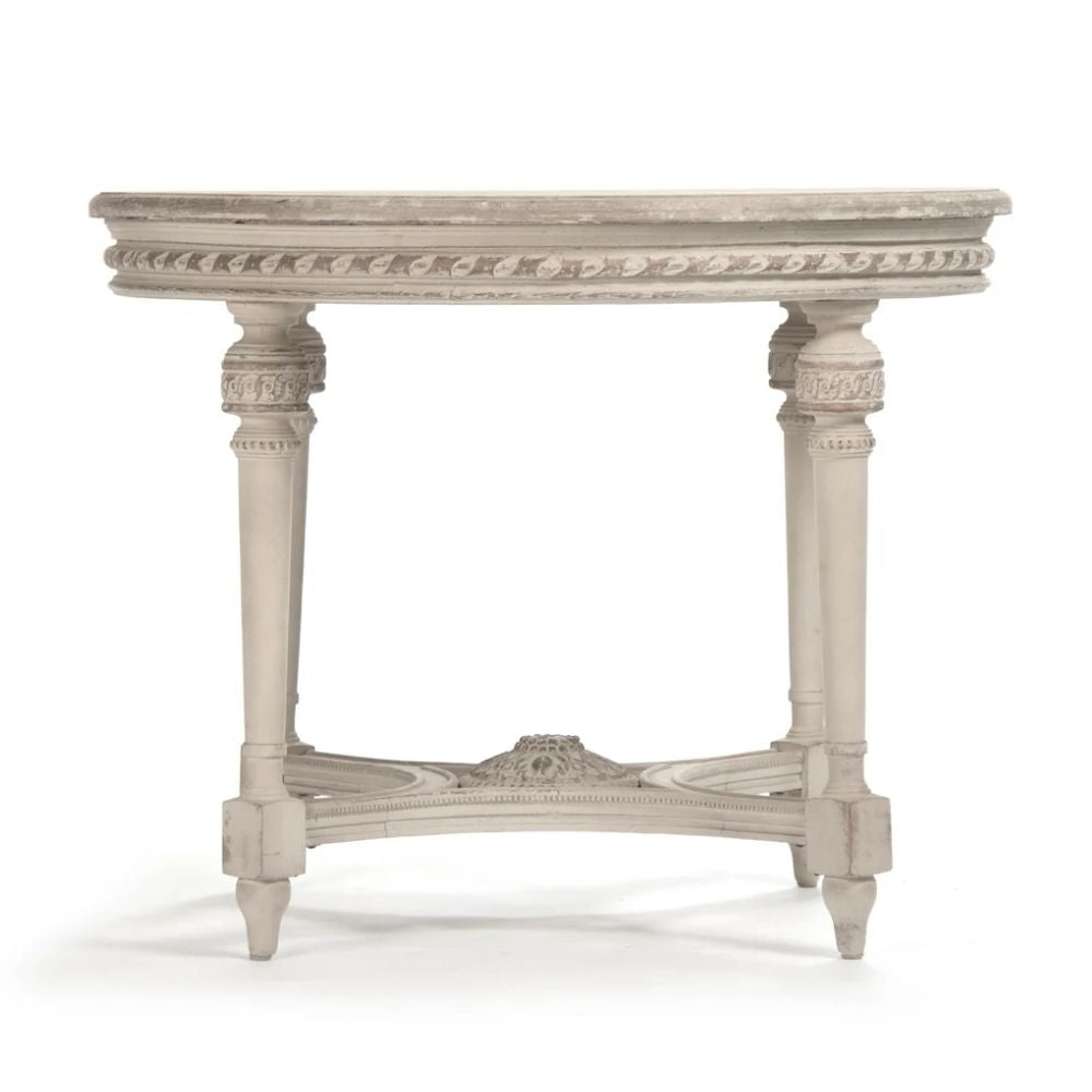 Solange Antique White Gustavian Accent Table