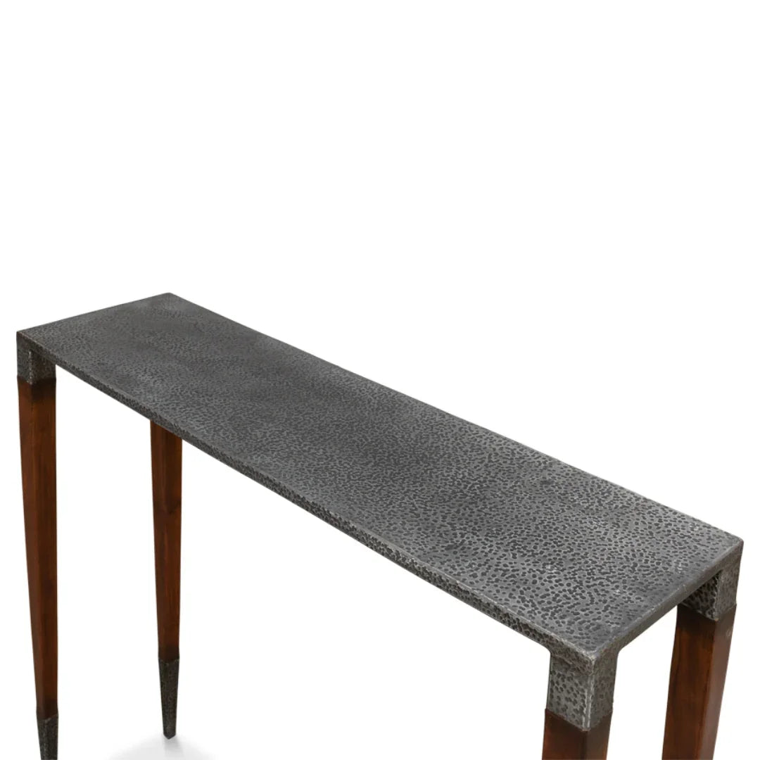 Old Iron Top Modern Console Table