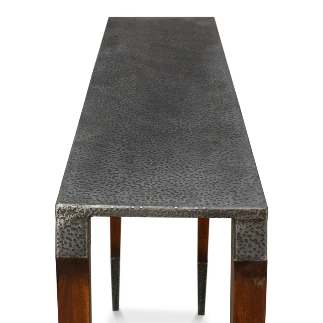 Old Iron Top Modern Console Table