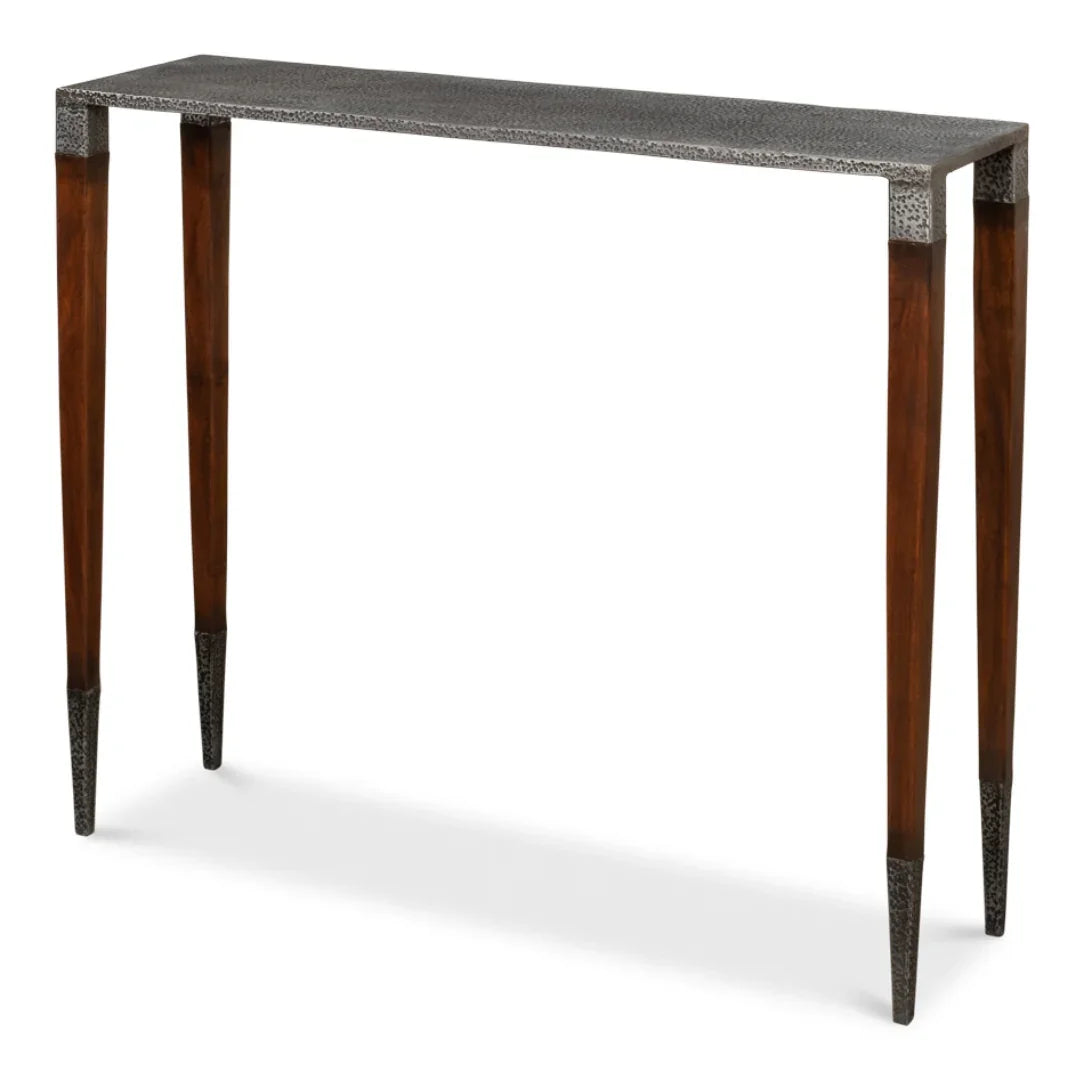 Old Iron Top Modern Console Table