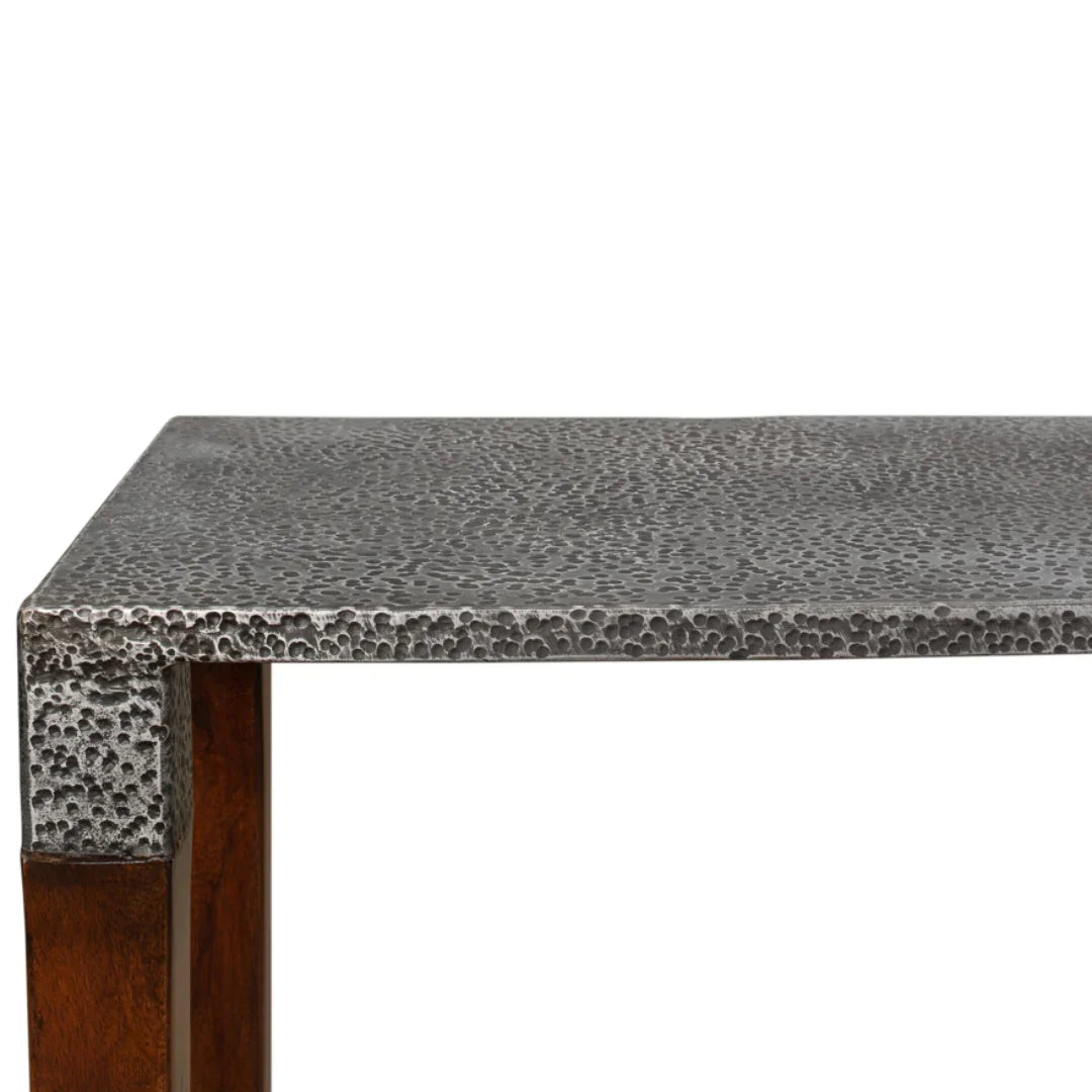 Old Iron Top Modern Console Table