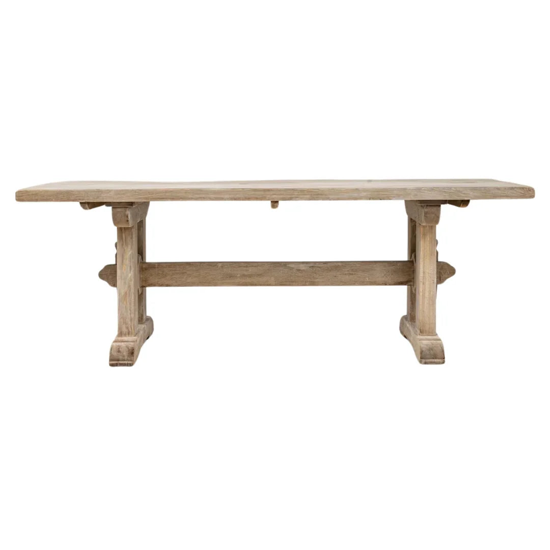 French Farmhouse Trestle Dining Table, Circa 1920