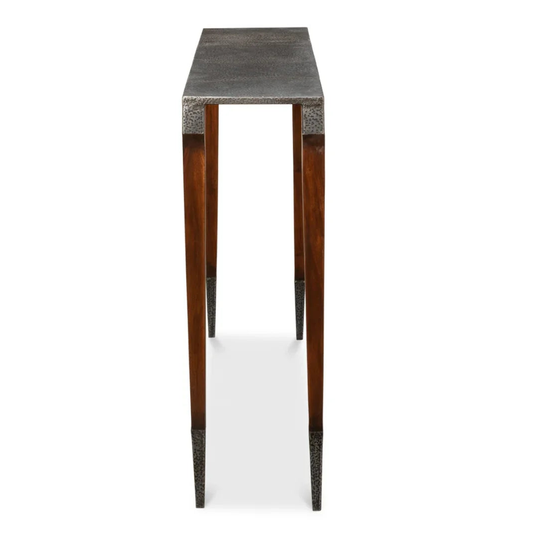 Old Iron Top Modern Console Table