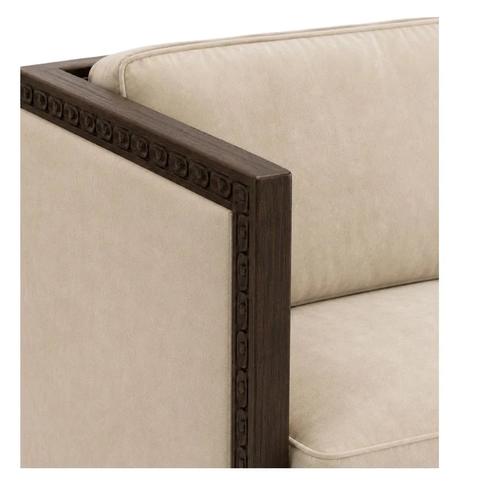 Esmeralda Carved Wood Framed Settee Sofa