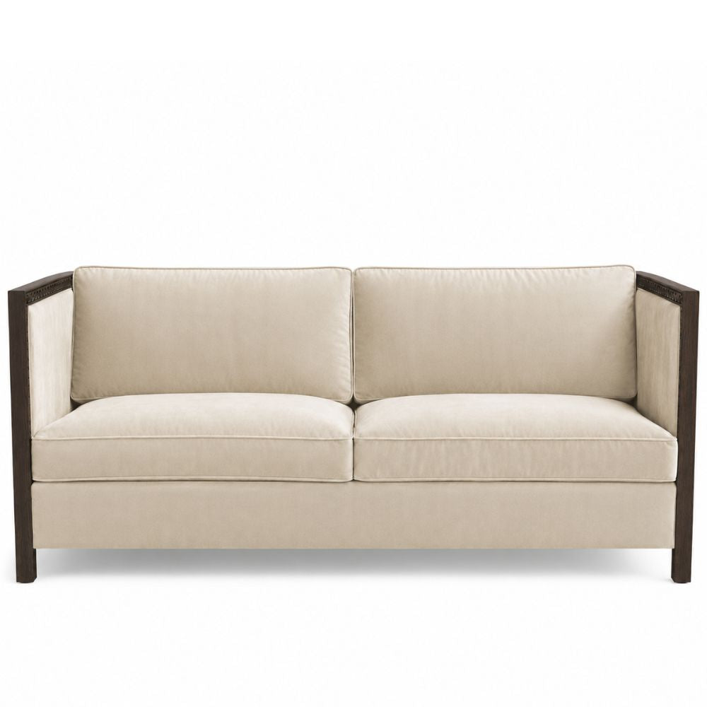 Esmeralda Carved Wood Framed Settee Sofa