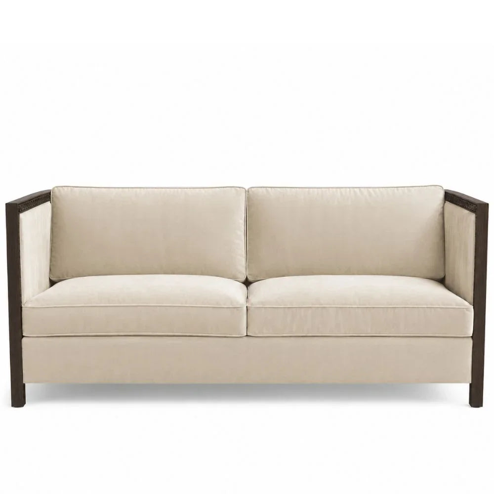 Esmeralda Carved Wood Framed Settee Sofa