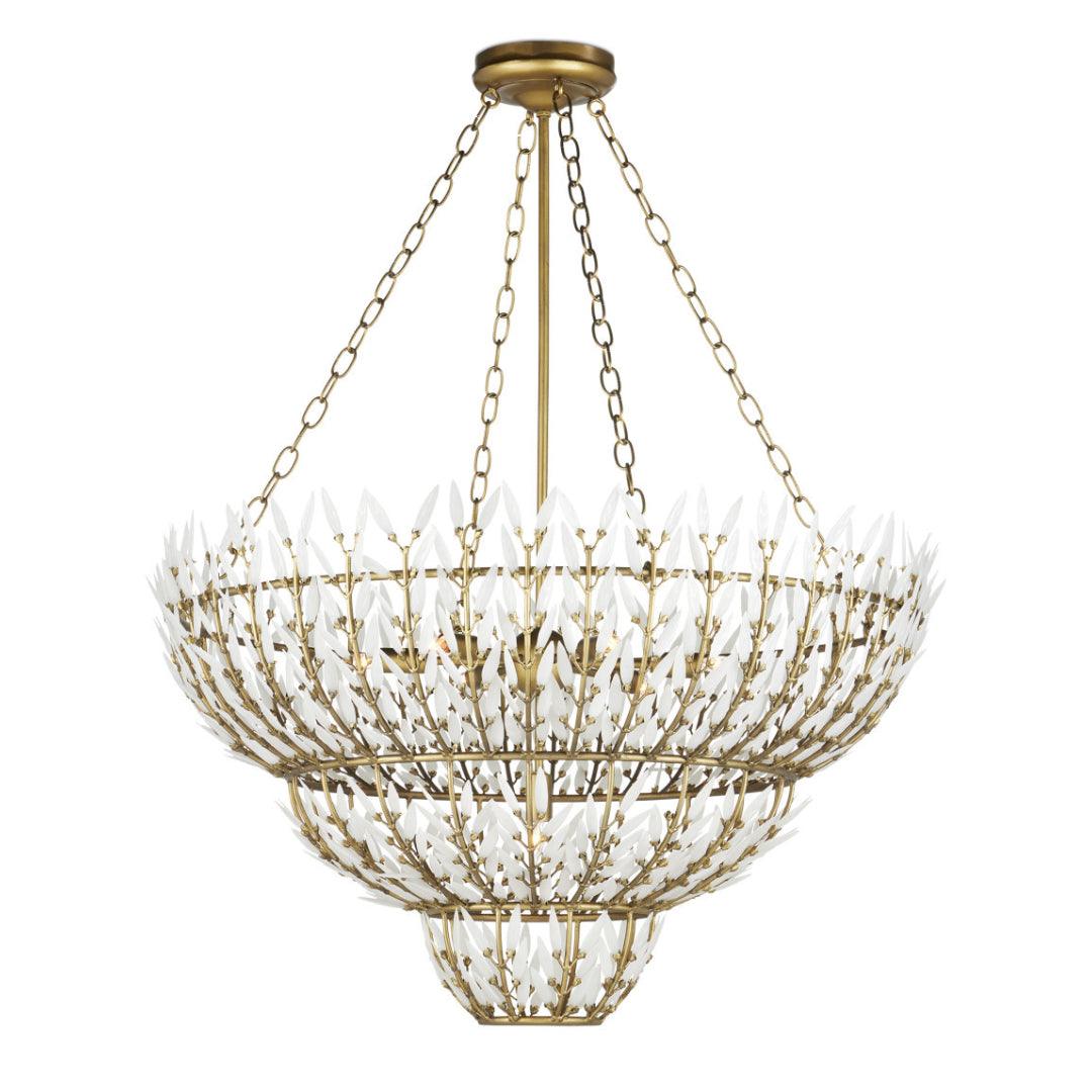 Stems Brass White Chandelier