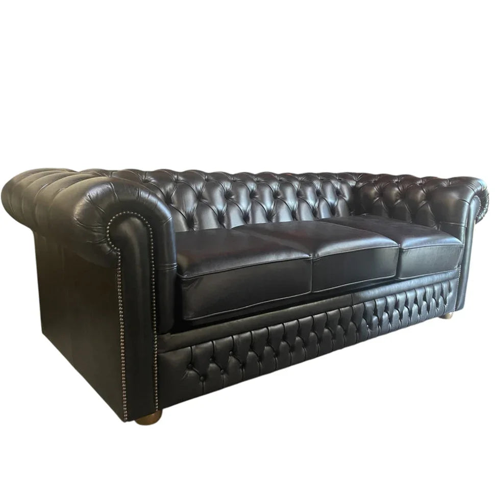 Elite Studded Leather Chesterfield Sofa Bed