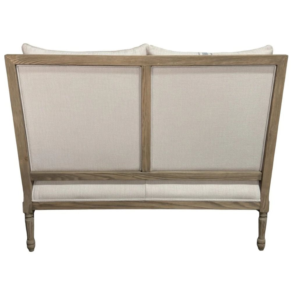 Tall French Linen Louis Settee