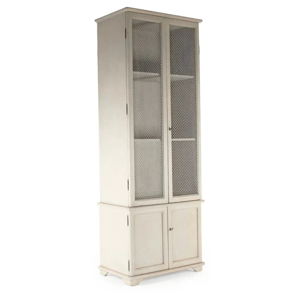 Tall Cream French Country Cabinet