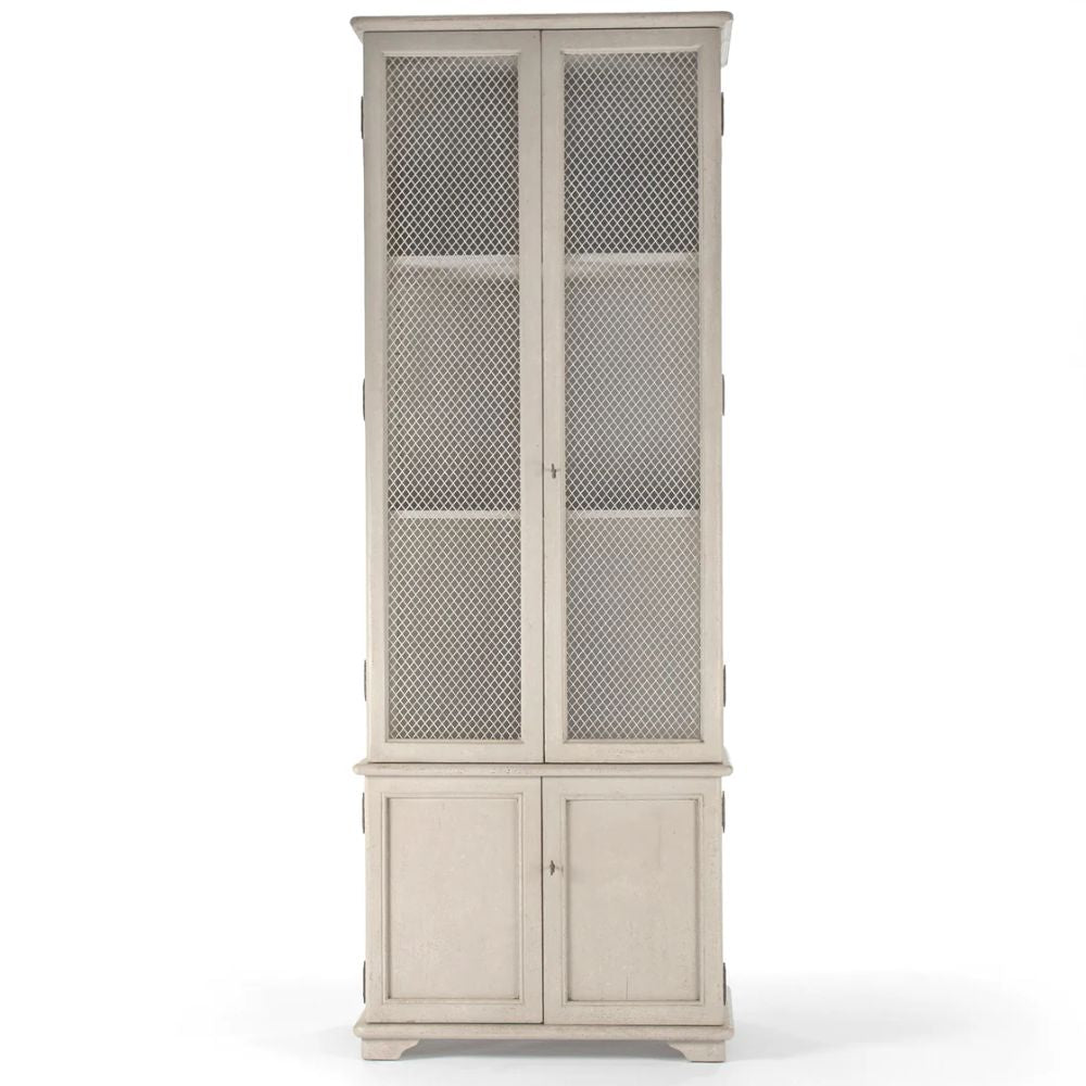 Tall Cream French Country Cabinet
