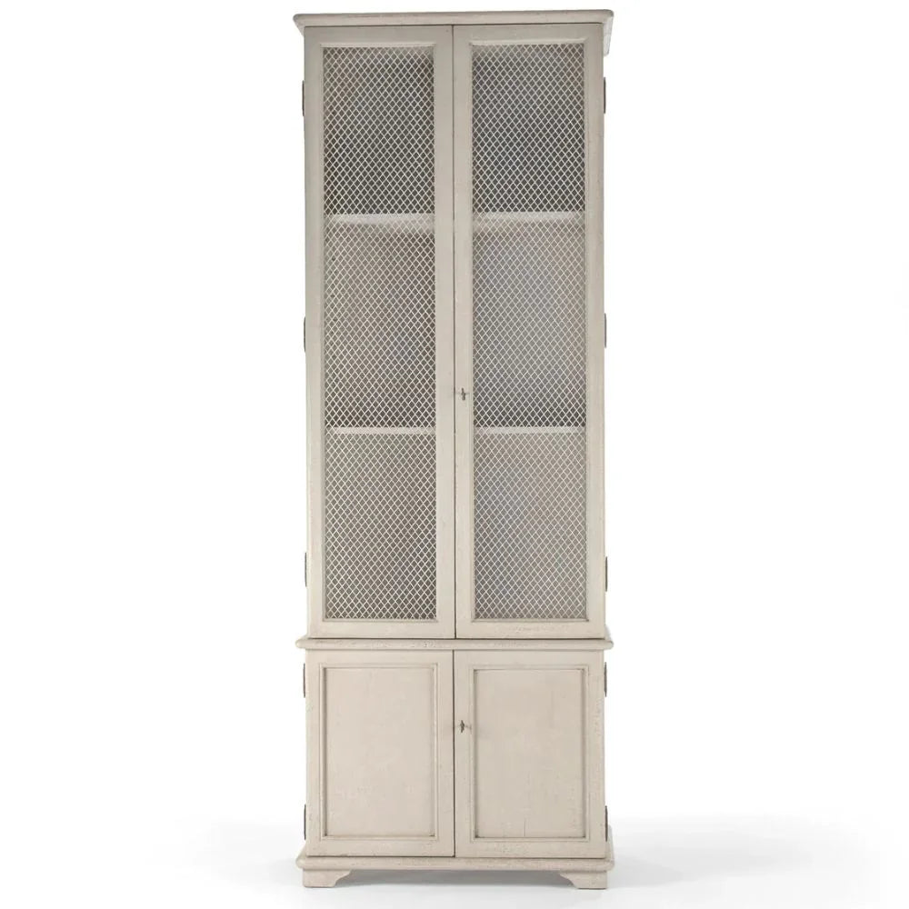 Tall Cream French Country Cabinet