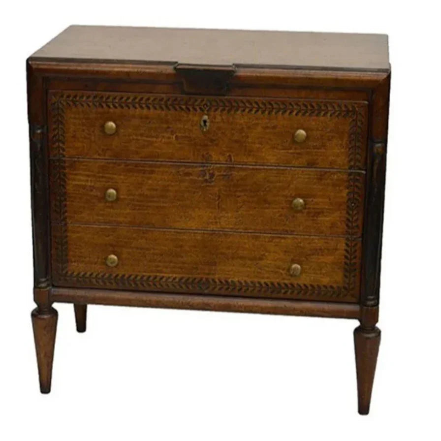 Venetian Etched Leaf Side Chest