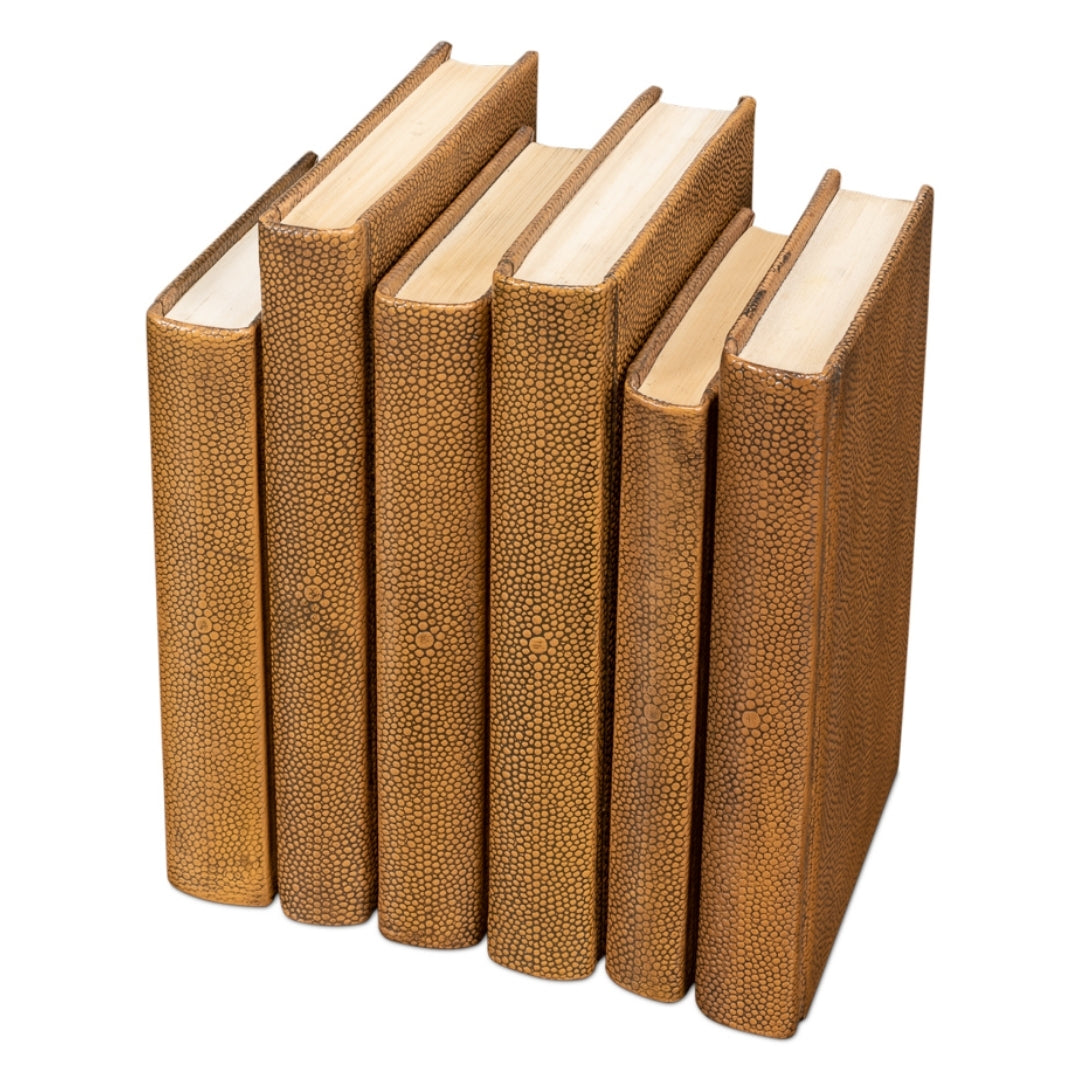 Tawny Brown Decorative Books, Set of 12