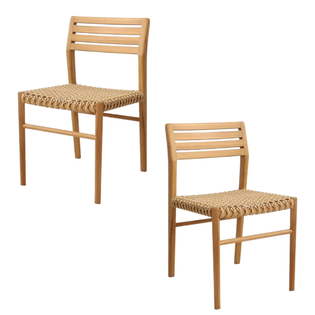 Teak Weave Outdoor Dining Chair