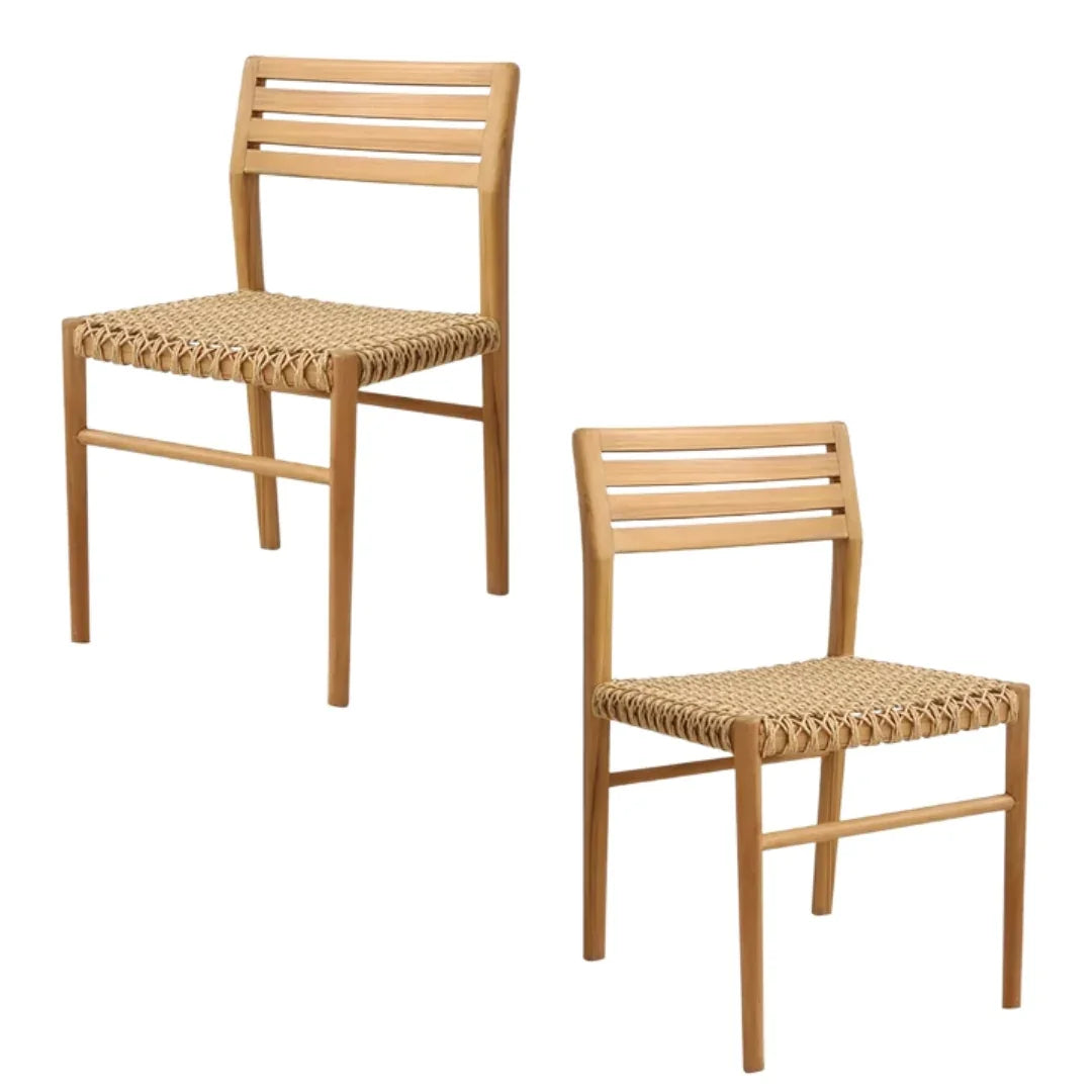 Teak Weave Outdoor Dining Chair