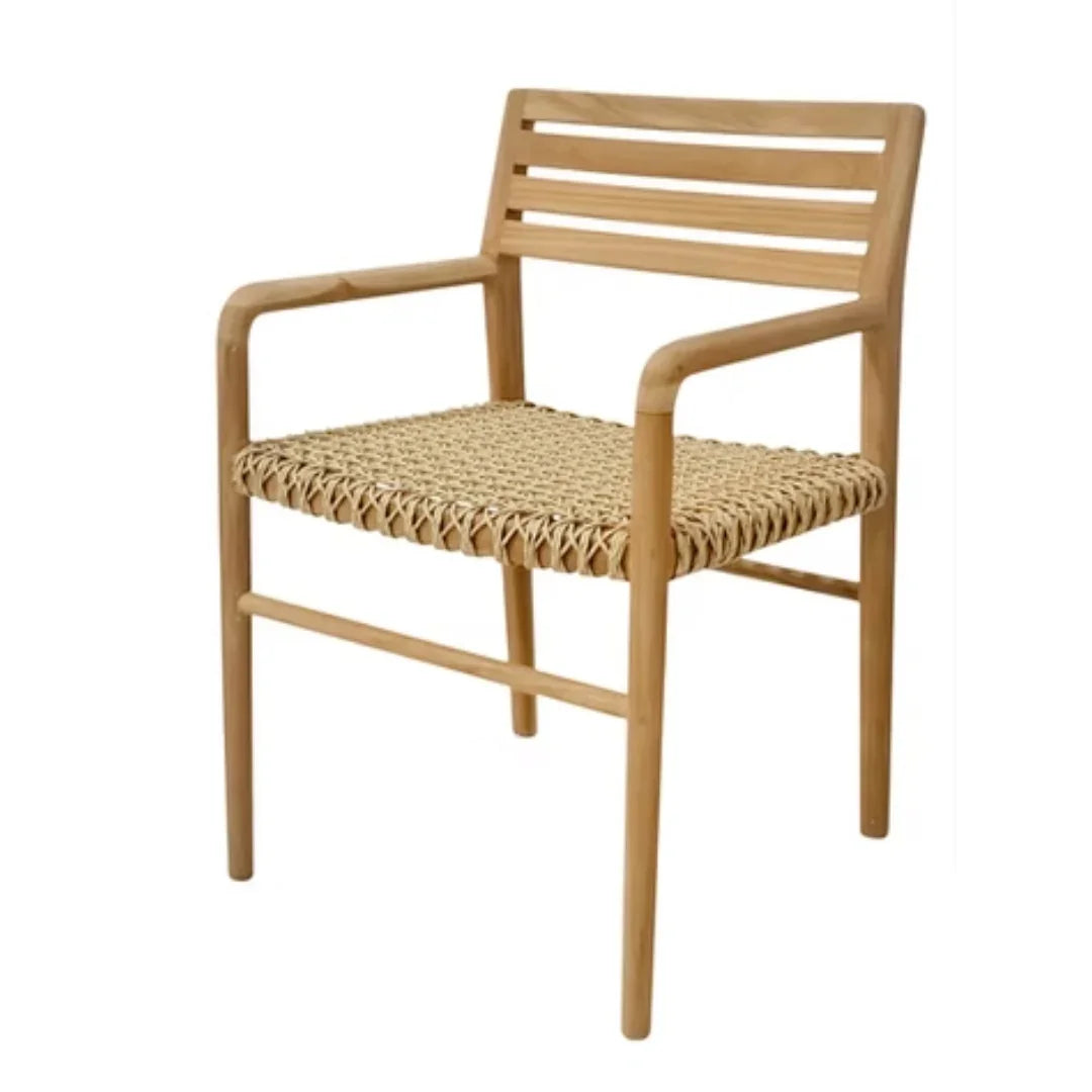 Teak Weave Outdoor Dining Chair