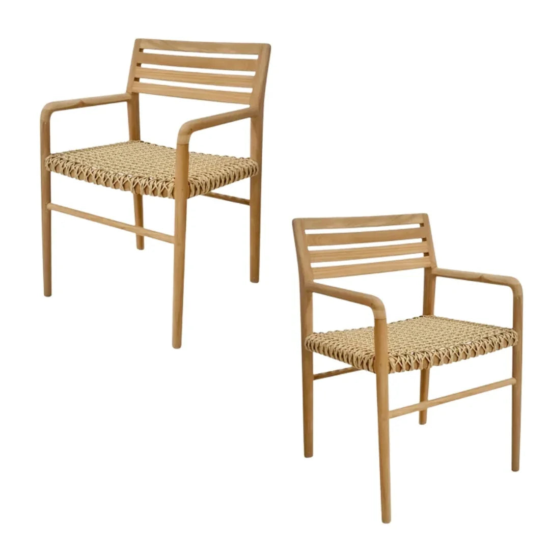 Teak Weave Outdoor Dining Chair