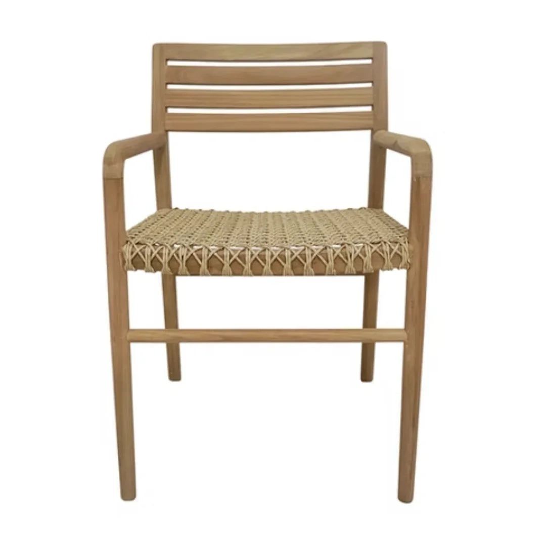Teak Weave Outdoor Dining Chair