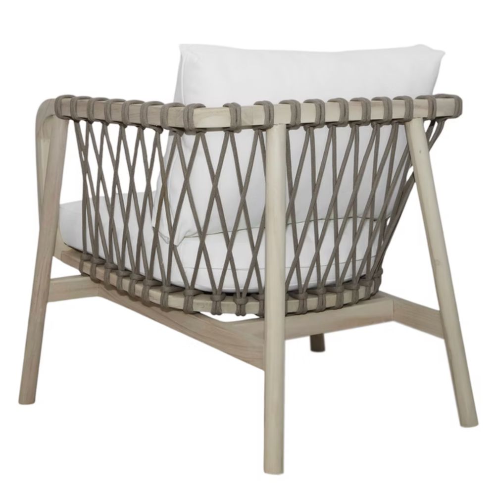 Teak Rope Tied Wood Accent Chair