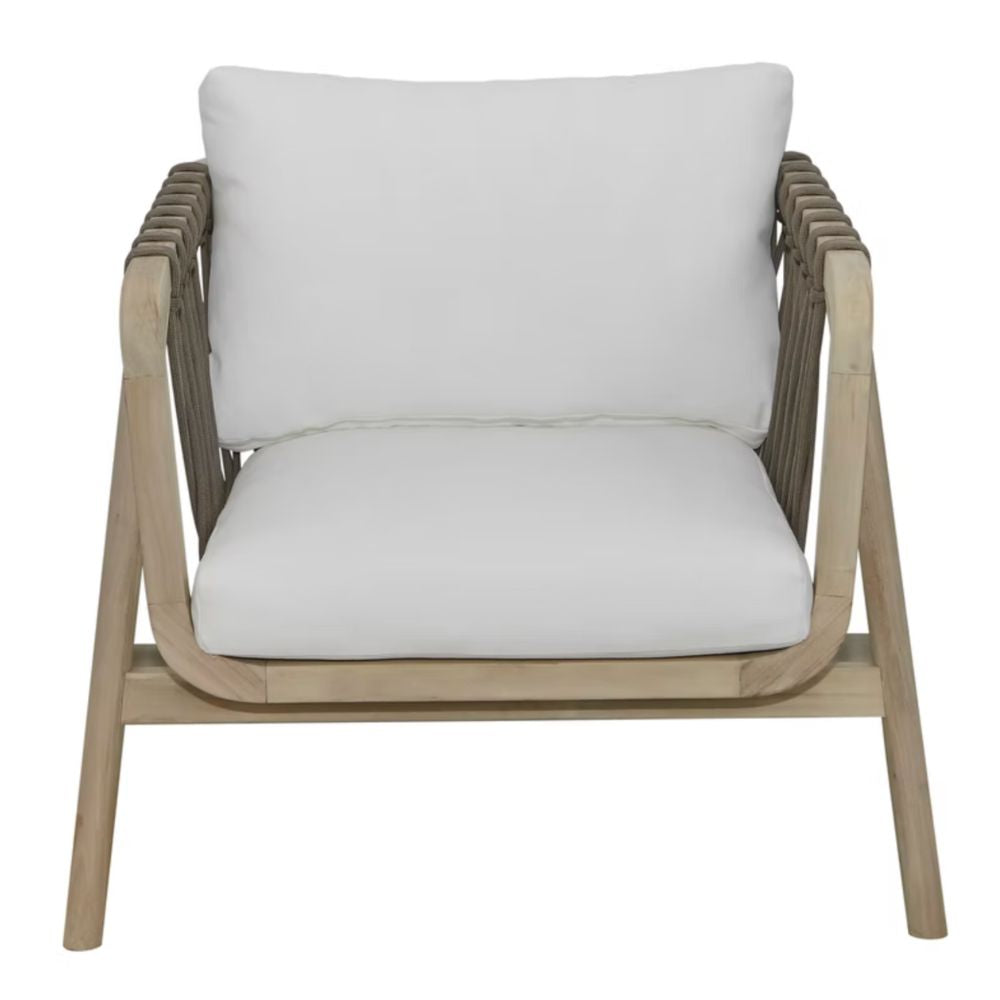 Teak Rope Tied Wood Accent Chair