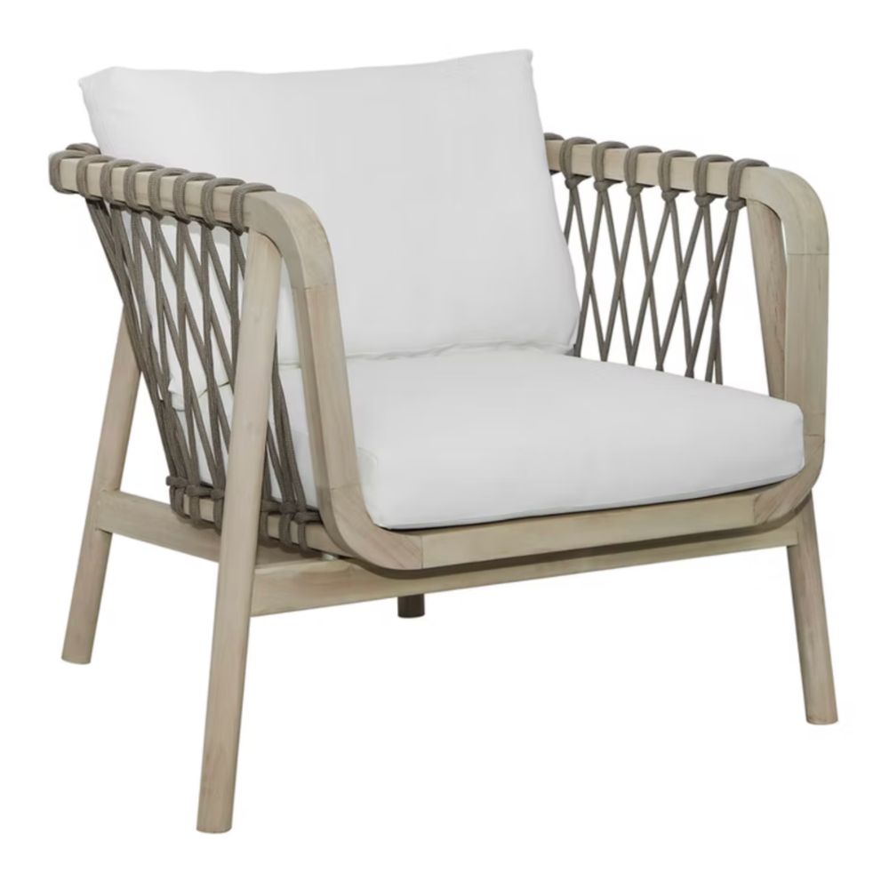 Teak Rope Tied Wood Accent Chair