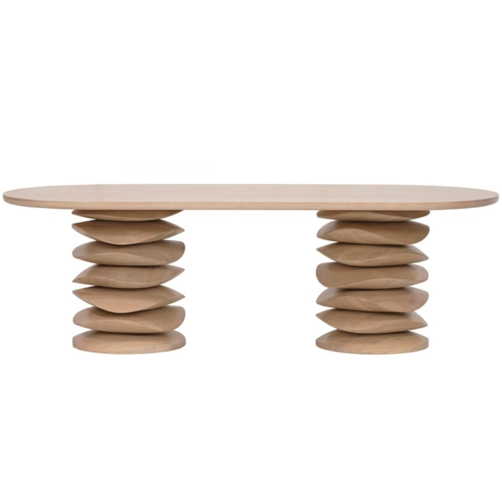 Stacked Mango Pedestal Dining Table