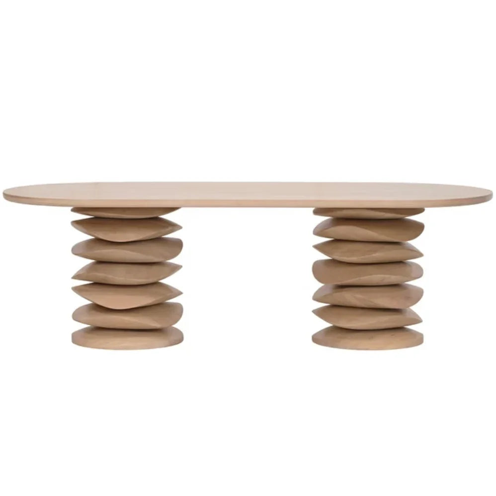 Stacked Mango Pedestal Dining Table